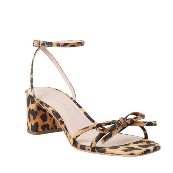 Loeffler Randall Gracie Bow Sandals In Leopard - Picture 1 of 15